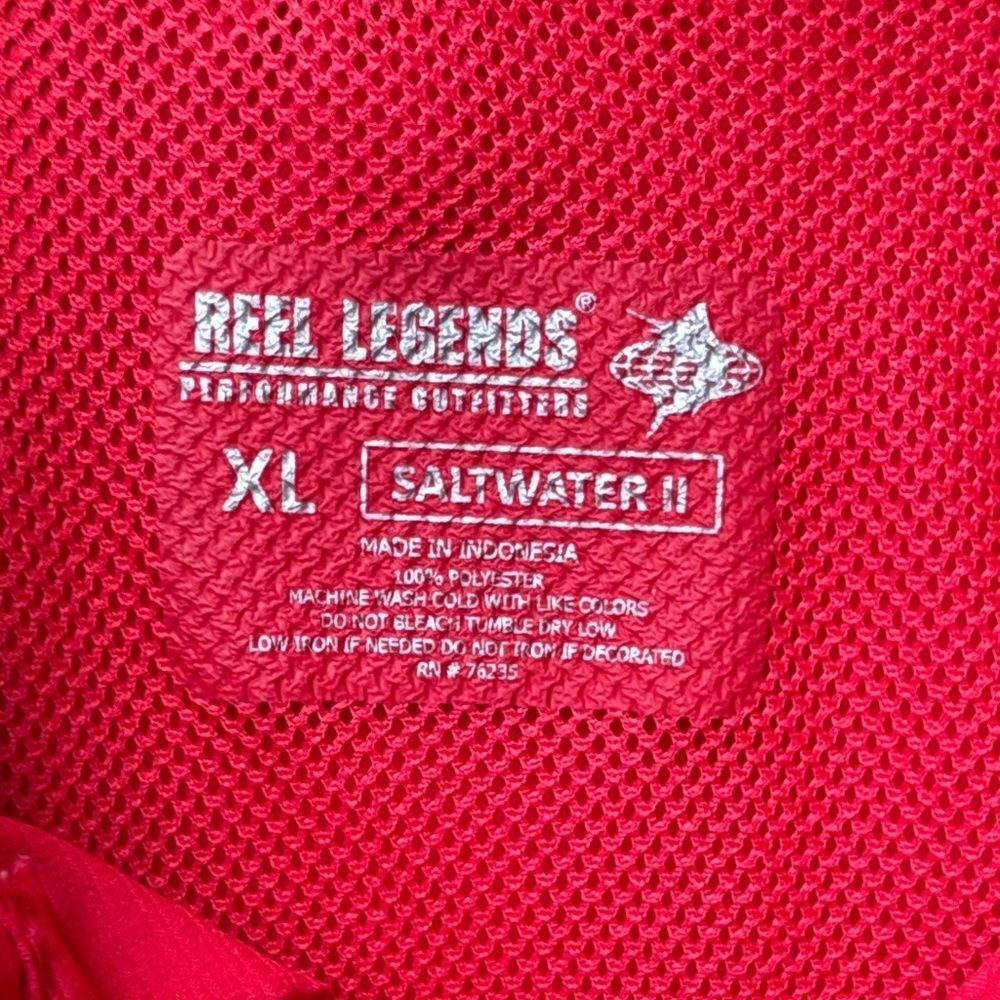 Reel Legends Saltwater II Red Performance Shirt - Picture 2 of 6